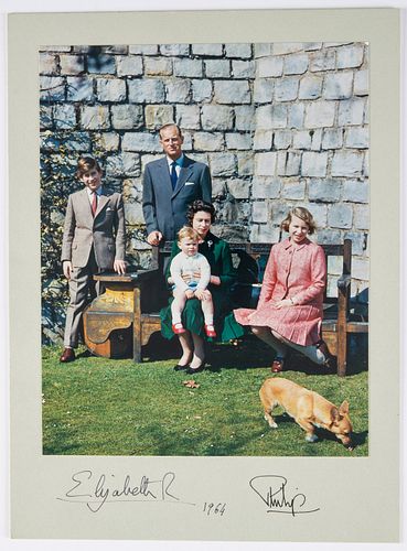 Elizabeth II (1926-2022) with Family, Signed Photo