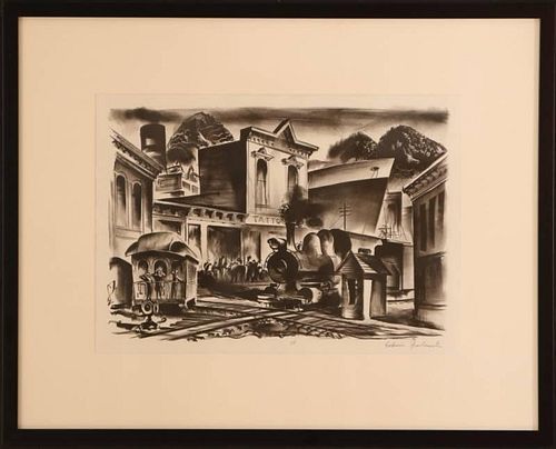 EDWIN L. FULWIDER (1913-2003) PENCIL SIGNED LITHOGRAPH