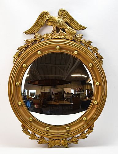 FEDERAL STYLE CONVEX GOLD MIRROR