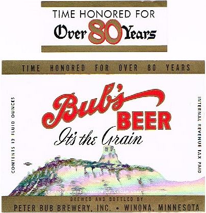 1946 Bub's Beer 12oz CS105-15 Winona Minnesota