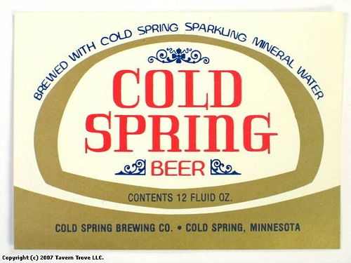 1980 Cold Spring Beer 12oz Cold Spring Minnesota