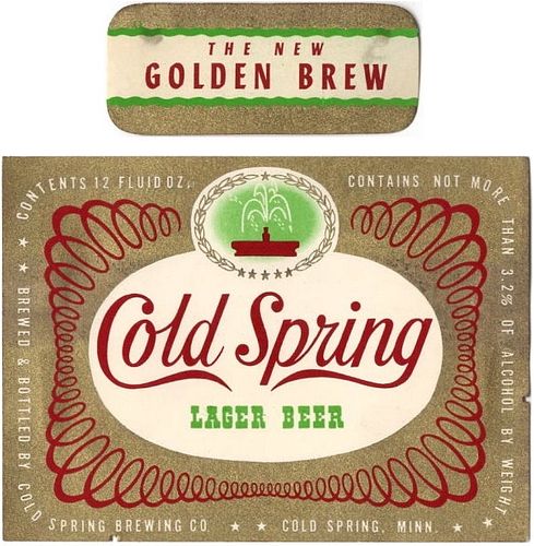 1955 Cold Spring Lager Beer 12oz Cold Spring Minnesota
