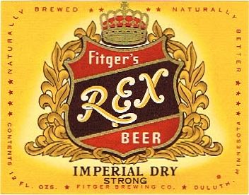 1950 Fitger's Rex Beer 12oz Duluth Minnesota
