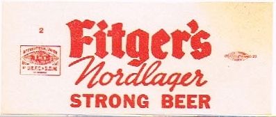 1939 Fitger's Nordlager Beer No Ref. Keg or Case Label CS79-X Unpictured Duluth Minnesota