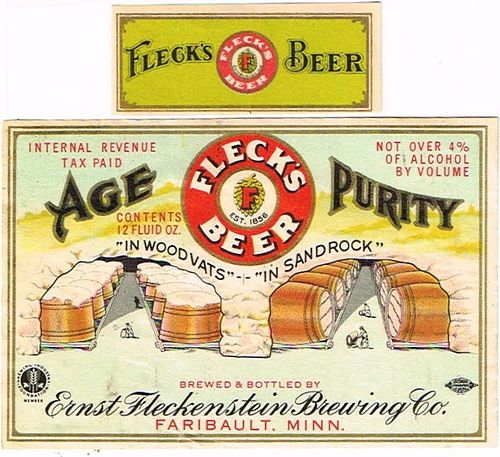 1937 Fleck's Beer 12oz CS82-06 Faribault Minnesota
