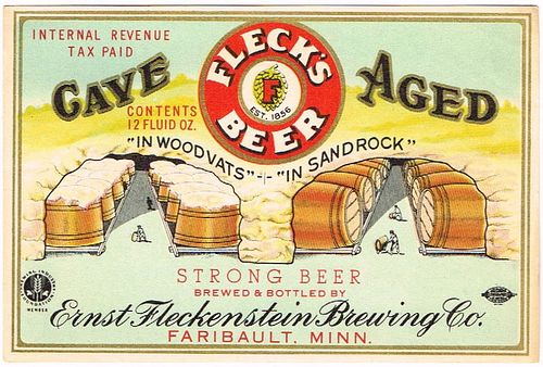 1940 Fleck's Beer 12oz CS82-05V Faribault Minnesota