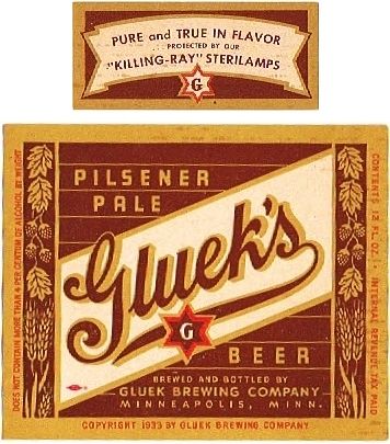 1939 Gluek's Beer 12oz CS88-25 Minneapolis Minnesota