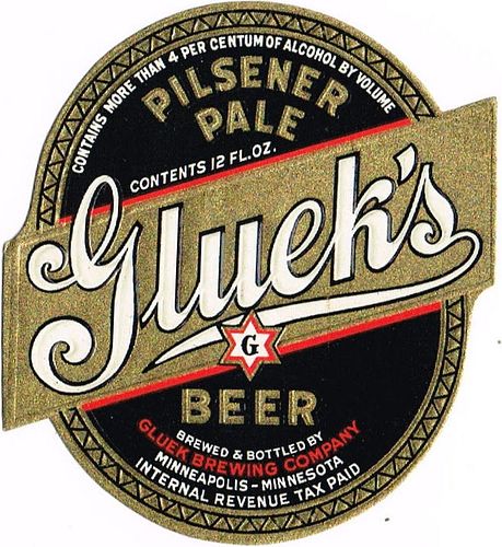 1937 Gluek's Beer 12oz CS89-07 Minneapolis Minnesota