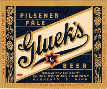 1939 Gluek's Beer 12oz CS88-08 Minneapolis Minnesota