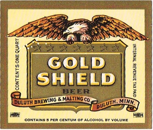 1937 Gold Shield Beer 32oz One Quart CS78-01 Duluth Minnesota