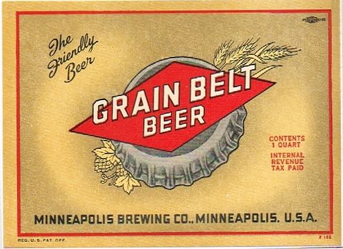 1944 Grain Belt Beer 32oz One Quart CS91-16 Minneapolis Minnesota