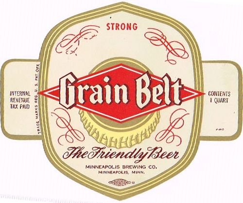 1948 Grain Belt Beer 32oz One Quart CS91-24 Minneapolis Minnesota
