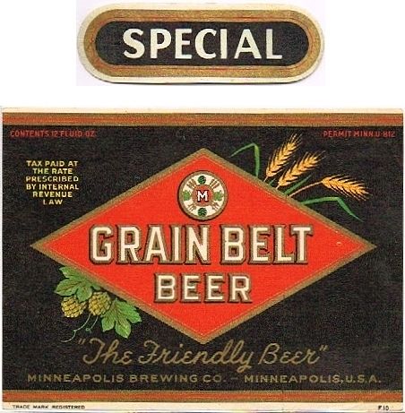 1938 Grain Belt Beer 12oz CS91-11 Minneapolis Minnesota