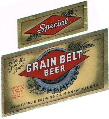 1939 Grain Belt Beer 8oz CS91-17 Minneapolis Minnesota