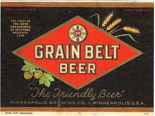 1935 Grain Belt Beer Dupe 12oz CS91-09 Minneapolis Minnesota