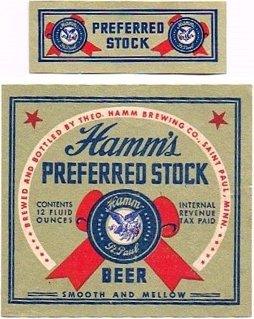 1944 Hamm's Preferred Stock Beer 12oz CS100-12 Saint Paul Minnesota