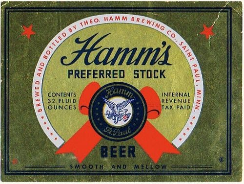 1945 Hamm's Preferred Stock Beer 32oz One Quart CS100-12 Saint Paul Minnesota