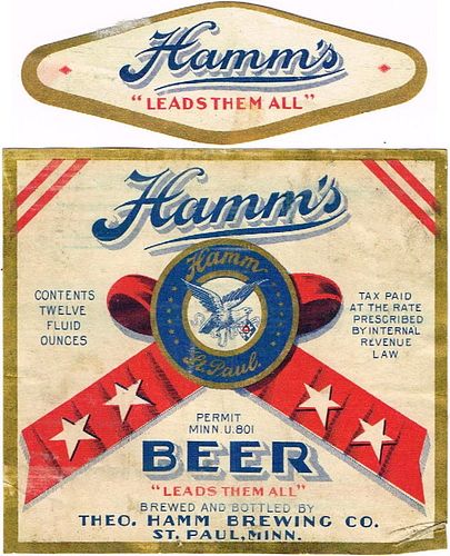 1935 Hamm's Beer 12oz CS99-12 Saint Paul Minnesota