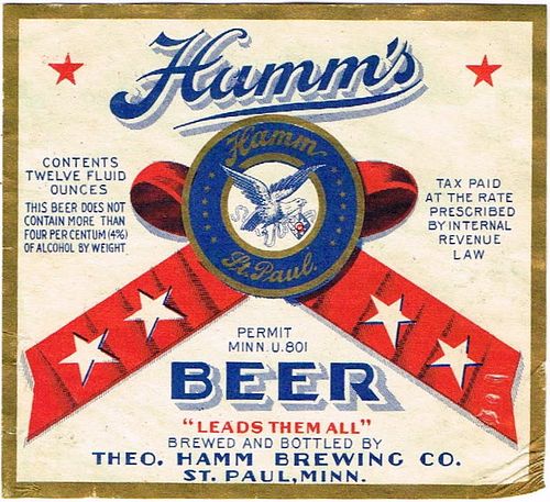 1935 Hamm's Beer 12oz CS99-11v Saint Paul Minnesota
