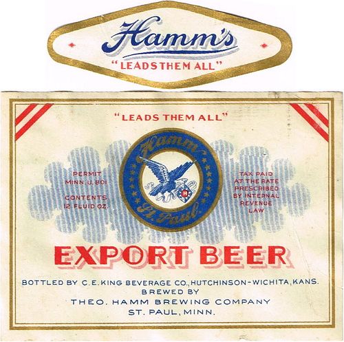 1936 Hamm's Export Beer 12oz CS99-23V3 Saint Paul Minnesota