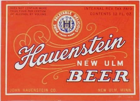 1947 Hauenstein Beer 12oz CS93-11 New Ulm Minnesota