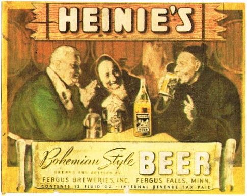 1940 Heinie's Bohemian Style Beer 12oz CS83-11 Fergus Falls Minnesota