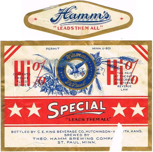 1933 Hi% Special Beer 12oz CS99-08V Saint Paul Minnesota
