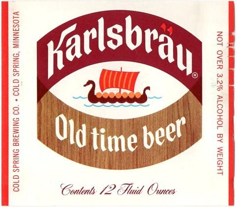 1970 Karlsbrau Beer 12oz Cold Spring Minnesota