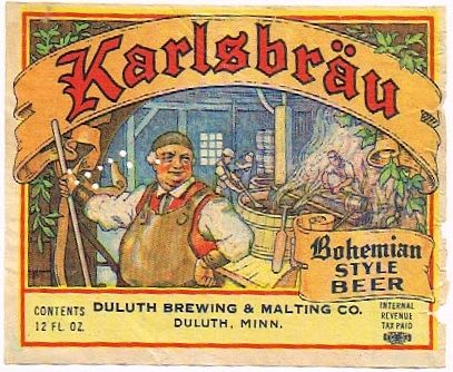 1938 Karlsbrau Bohemian Style Beer 12oz CS77-18 Duluth Minnesota