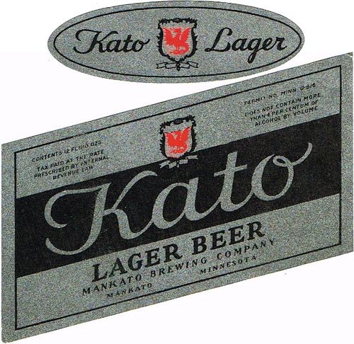 1934 Kato Lager Beer 12oz CS85-21V Mankato Minnesota