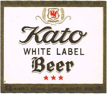 1946 Kato White Label Beer 12oz CS86-12 Mankato Minnesota