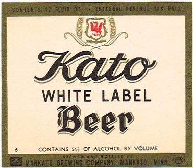 1947 Kato White Label Beer 12oz CS86-12 Mankato Minnesota