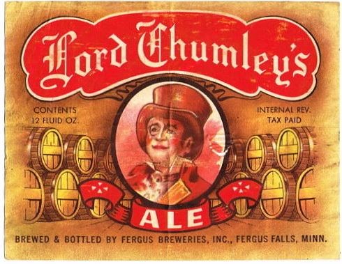 1939 Lord Chumley's Ale 12oz CS83-09V Fergus Falls Minnesota