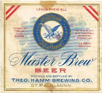 1933 Master Brew Beer 12oz CS100-01 Saint Paul Minnesota