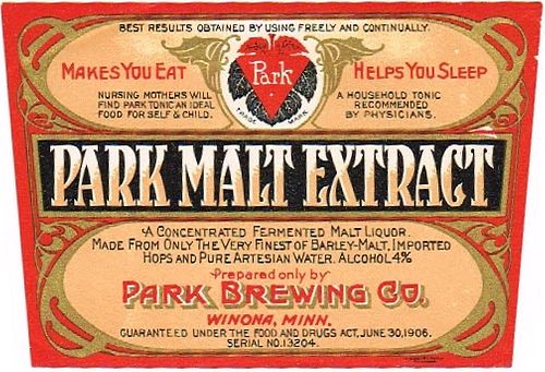1907 Park Malt Extract No Ref. CS105-22 Winona Minnesota