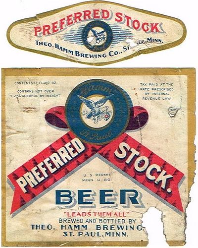 1934 Preferred Stock Beer 12oz CS99-15 Saint Paul Minnesota