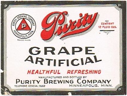 1920 Purity Grape Beverage 12oz CS92-15 Minneapolis Minnesota