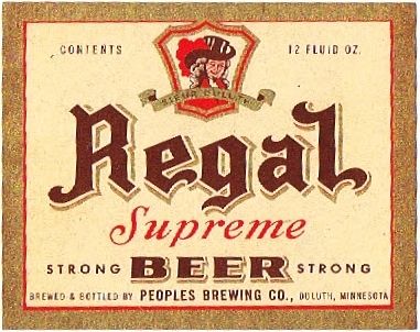 1953 Regal Supreme Beer 12oz Duluth Minnesota