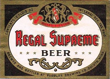 1947 Regal Supreme Beer 12oz CS81-06 Duluth Minnesota