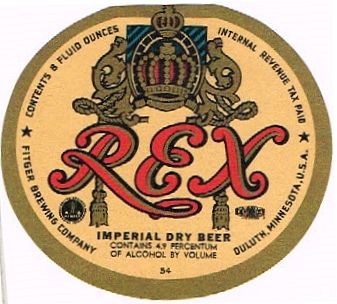1939 Rex Imperial Dry Beer 8oz CS79-22 Duluth Minnesota