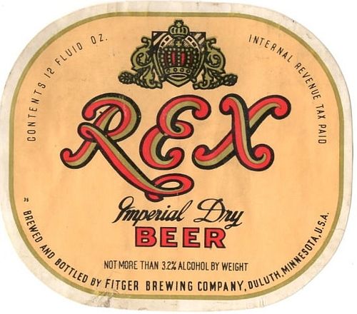 1941 Rex Imperial Dry Beer 12oz CS79-23V Duluth Minnesota