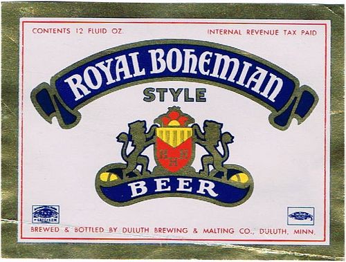1946 Royal Bohemian Beer Dupe 12oz CS77-23 Duluth Minnesota