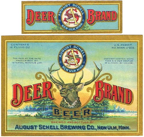 1933 Schell's Deer Brand Beer 12oz CS94-10 New Ulm Minnesota