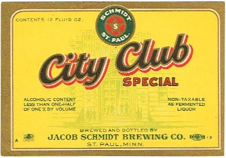 1940 Schmidt City Club Special 12oz CS101-21 Saint Paul Minnesota