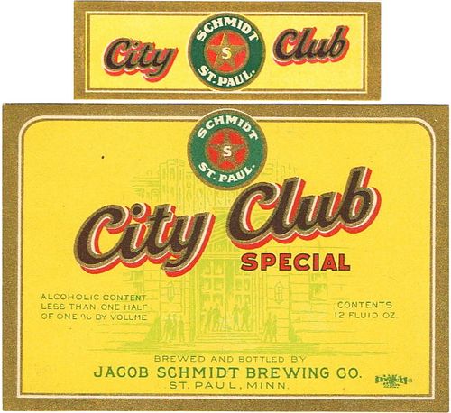 1940 Schmidt City Club Special 12oz CS101-21 Saint Paul Minnesota
