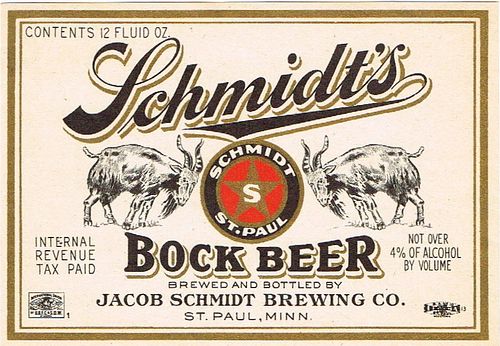 1938 Schmidt's Bock Beer 12oz CS101-24v1 Saint Paul Minnesota