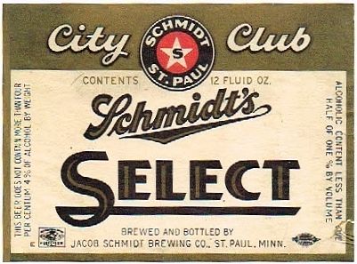 1943 Schmidt's City Club Select 12oz CS101-12 Saint Paul Minnesota