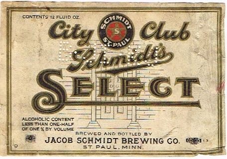 1936 Schmidt's City Club Select 12oz CS101-10v1 Saint Paul Minnesota