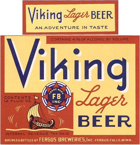 1937 Viking Lager Beer 12oz CS83-06 Fergus Falls Minnesota