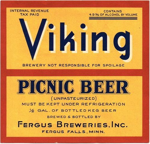 1937 Viking Lager Beer 12oz CS83-08 Fergus Falls Minnesota